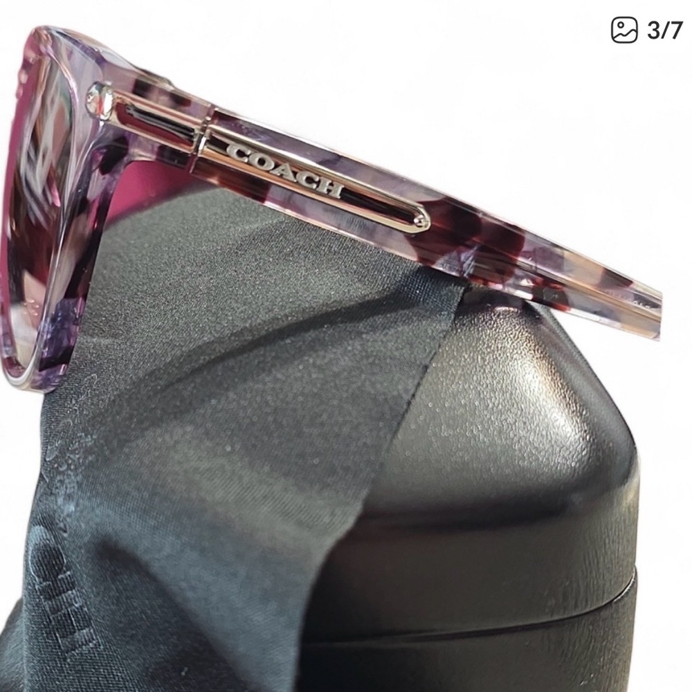 Coach Purple Tortoise Sunglasses For Women With Case EUC - Picture 3 of 7